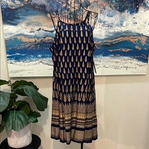 Elegant Lapogee Navy and Gold Dress